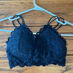 Boutique purchased black and grey lace bralettes